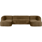 BePureHome Sloping U-Vorm Bank - Velvet - Brass - 77x339x225