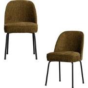 BePureHome Vogue Eetkamerstoelen - Velvet - Brass - Set van 2