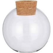 Mica Decorations Vaas Jillian bol glas transparant - H 21 x Ø 20 cm