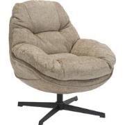 Draaifauteuil Beige - Zithoogte 50cm - Fauteuil Leonne