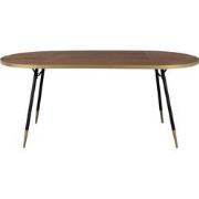 Housecraft Living Denise Eettafel Hout Ovaal 180x90 cm Bruin/ Goud