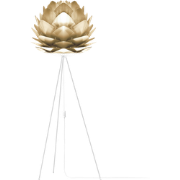 Silvia Medium vloerlamp brushed brass - met tripod wit - Ø 50 cm