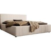 Meubella Tweepersoonsbed Infinity - Beige - Fluffy ribstof - 160x200 c...