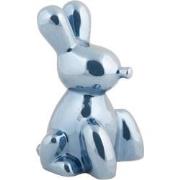 Ornament Balloon Bunny - Blauw - 10x9x15cm