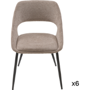 Set van 6 stoelen in stof met metalen onderstel L51 cm - ELODIE