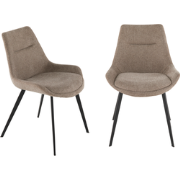 Set van 2 stoelen in taupekleurige stof L62 cm - COLOMBE