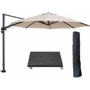 Garden Impressions Hawaii zweefparasol Ø350 cm carbon black / ecru met...