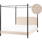 Beliani DANNEMOIS - Hemelbed-Beige-Bouclé