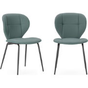 Set van 2 stoelen met zwarte metalen poten L50 cm - MAURA