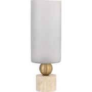 PTMD Levee White Glass Stormlight Travertine Base S