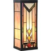 LumiLamp Wandlamp Tiffany 14x16x40 cm Beige Glas Metaal