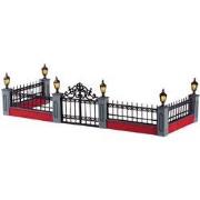 Lighted wrought iron fence