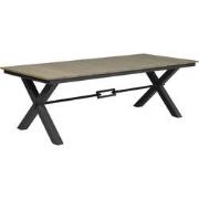 Robusto tafel 240x100xH76 VW vintage teak/ carbon black