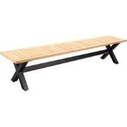 Wakai bench 217x45cm. alu dark grey/teak