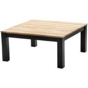 Midori coffee table 75x75cm. alu black/teak