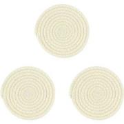 Krumble Pannenonderzetter rond - Katoen - Beige - Set van 3