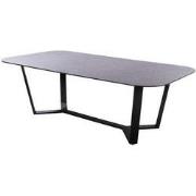 Teeburu table 240x120cm. oval alu black/concrete