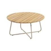 Verdi salontafel teak 73 cm dia. H35 cm latte 4SO