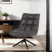 Draaifauteuil Yuki Antraciet Ecoleer 360° Draaibaar