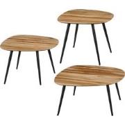 Mica Decorations Bijzettafel Jailey - 62x52x34 cm - Hout - Bruin- Set ...