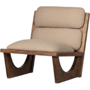 BePureHome Opulent Fauteuil - Bouclé/Hout - Naturel - 75x70x80