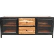 HSM Collection-Tv Meubel Kingston 2 Deur 2 La-140x40x55-Naturel/Zwart-...