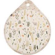 Clayre & Eef Onderzetters Pannen 20x23 cm Beige Keramiek Bloemen