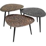 AnLi Style Salontafel set/3 driehoekig patina metal