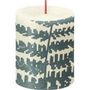 Bolsius Rustiek printed stompkaars 80/68 Soft pearl fern