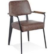 Stoel met design armleuningen GALLERIA bruin