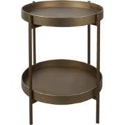 Clayre & Eef Bijzettafel  Ø 52x60 cm Koperkleurig Metaal Rond
