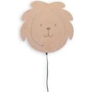 Houten wandlamp Leeuw