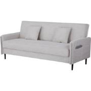 Slaapbank 3-Zits - Stof Beige - Zithoogte 47cm - 200x85x87cm - Torvi