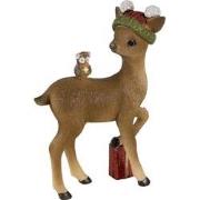 Clayre & Eef Beeld Hert 16x8x24 cm Bruin Polyresin Kerstdecoratie