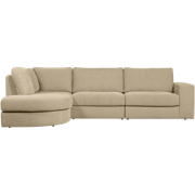 vtwonen Family Hoekbank Ronding Links - Polyester - Zand - 85x301x189