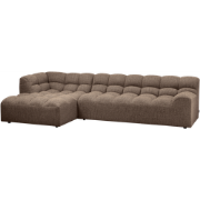 WOOOD Allure Chaise Longue Bank Links - Stof - Bruin - 79x324x165