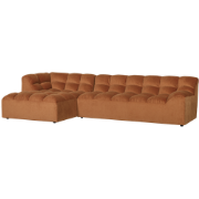 WOOOD Allure Chaise Longue Bank - Fluweel - Terra - 79x324x165
