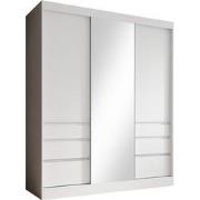 Meubella Kledingkast Henry - Wit - 180 cm - Met spiegel