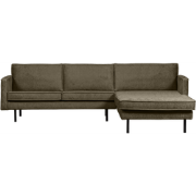 BePureHome Chaise Longue Rechts Rodeo - Velvet - Bonsai - 85x300x155