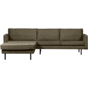BePureHome Chaise Longue Links Rodeo - Velvet - Bonsai - 85x300x155