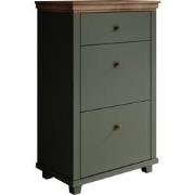 Meubella Schoenenkast Eric - Groen - 71 cm - 2 kleppen