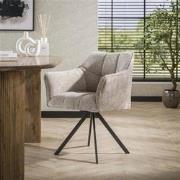 Hoyz Collection - Armstoel Raster Draaibaar - 2 Stuks - Rich Zandkleur