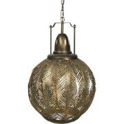 Clayre & Eef Hanglamp  45x45x70/175 cm  Goudkleurig Ijzer Glas Rond Ha...