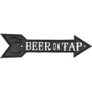 Clayre & Eef Tekstbord  32x8 cm Bruin Ijzer Beer On Tap Wandbord