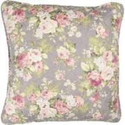 Clayre & Eef Kussenhoes  50x50 cm Grijs Groen Polyester Katoen Vierkan...
