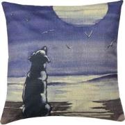Clayre & Eef Kussenhoes  43x43 cm Blauw Grijs Polyester Vierkant Hond ...