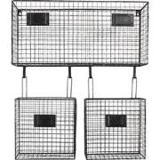 Clayre & Eef Wandrek  56x12x65 cm Zwart Ijzer Muurrek