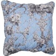 Clayre & Eef Kussenhoes  50x50 cm Blauw Polyester Vierkant Bloemen Sie...