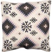 Clayre & Eef Kussenhoes  50x50 cm Beige Wit Katoen Vierkant Sierkussen...