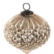 Clayre & Eef Kerstbal  Ø 15 cm Zilverkleurig Glas Kerstdecoratie